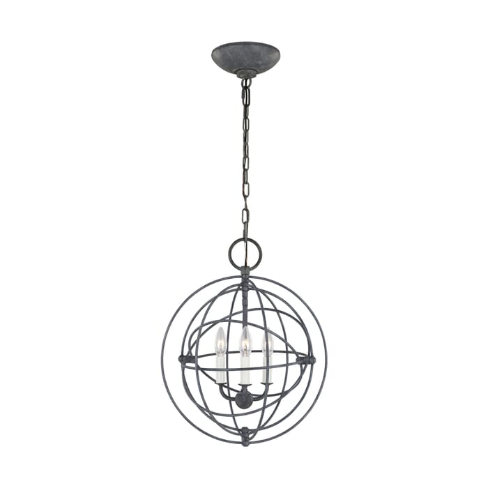 Generation Lighting Bayberry 3-Light Pendant Light in Weathered Galvanized by Chapman & Myers Generation Lighting Bayberry 3-Light Pendant Light in Weathered Galvanized by Chapman & Myers