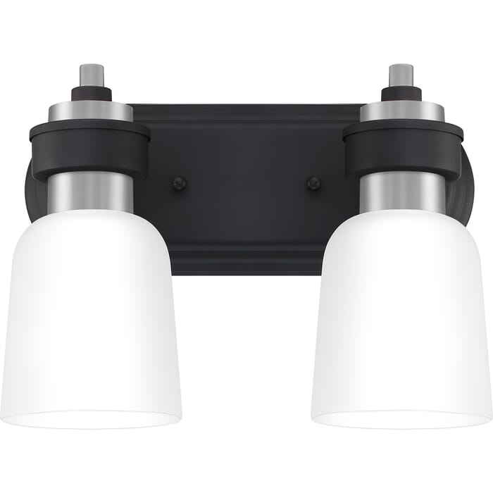 Quoizel Conrad 2-Light 13" Bathroom Vanity Light in Brushed Nickel Quoizel Conrad 2-Light 13" Bathroom Vanity Light in Brushed Nickel