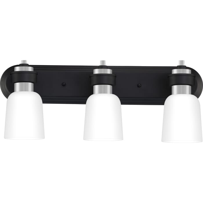 Quoizel Conrad 3-Light 24" Bathroom Vanity Light in Brushed Nickel Quoizel Conrad 3-Light 24" Bathroom Vanity Light in Brushed Nickel