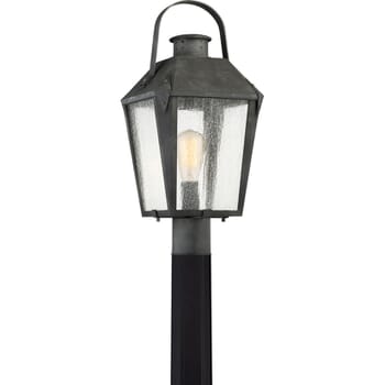 Quoizel Carriage 10" Outdoor Post Light in Mottled Black
