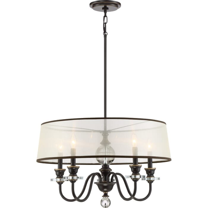 Quoizel Ceremony 5-Light 16" Transitional Chandelier in Palladian Bronze Quoizel Ceremony 5-Light 16" Transitional Chandelier in Palladian Bronze