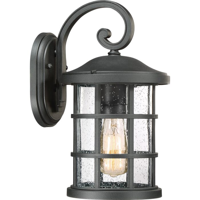 Quoizel Crusade 8" Outdoor Wall Light in Earth Black Quoizel Crusade 8" Outdoor Wall Light in Earth Black