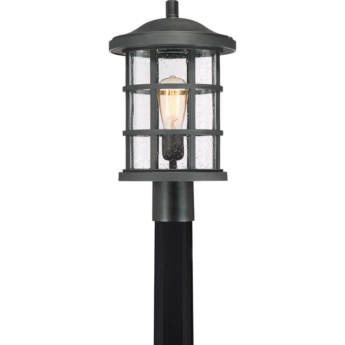 Quoizel Crusade 10" Outdoor Post Light in Earth Black Quoizel Crusade 10" Outdoor Post Light in Earth Black