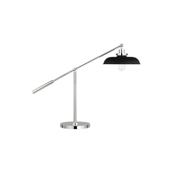 Generation Lighting Wellfleet Desk Lamp in Midnight Black And Polished Nickel by Chapman & Myers Generation Lighting Wellfleet Desk Lamp in Midnight Black And Polished Nickel by Chapman & Myers