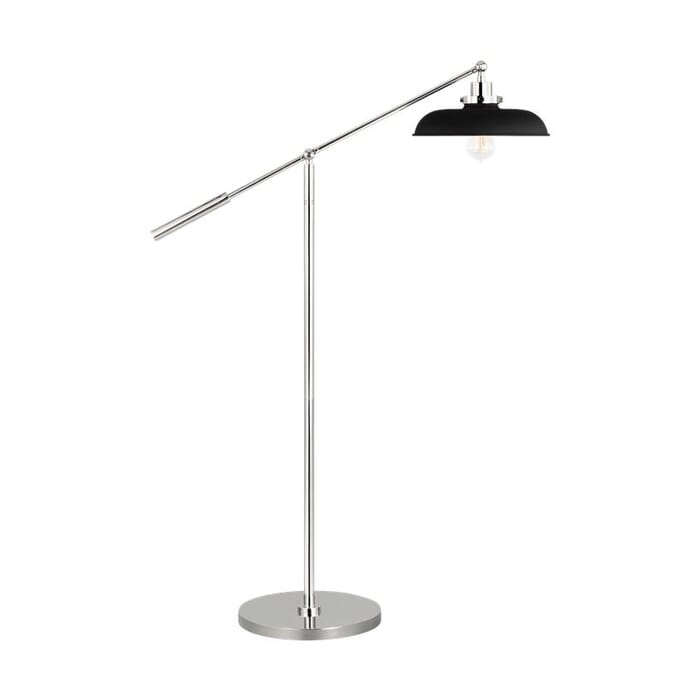 Generation Lighting Wellfleet Floor Lamp in Midnight Black And Polished Nickel by Chapman & Myers Generation Lighting Wellfleet Floor Lamp in Midnight Black And Polished Nickel by Chapman & Myers