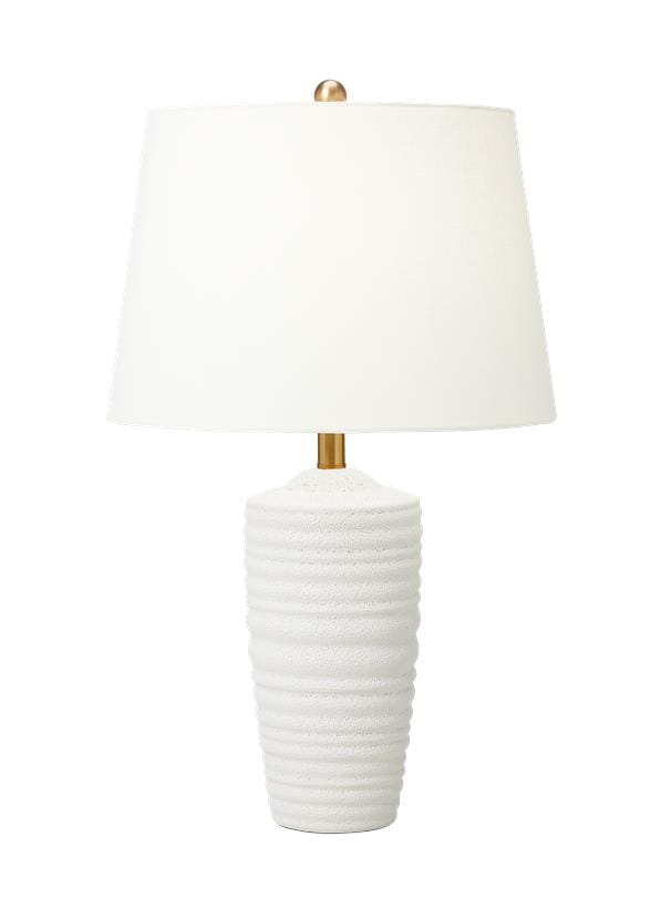 Generation Lighting Waveland Table Lamp in Porous White by Chapman & Myers
