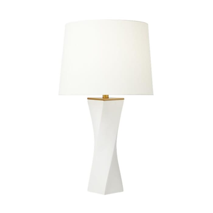 Generation Lighting Lagos Table Lamp in White Leather by Chapman & Myers Generation Lighting Lagos Table Lamp in White Leather by Chapman & Myers