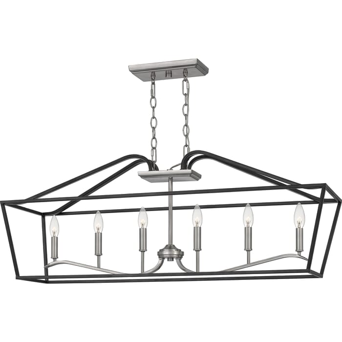 Quoizel Catalina 6-Light 42" Kitchen Island Light in Matte Black Quoizel Catalina 6-Light 42" Kitchen Island Light in Matte Black