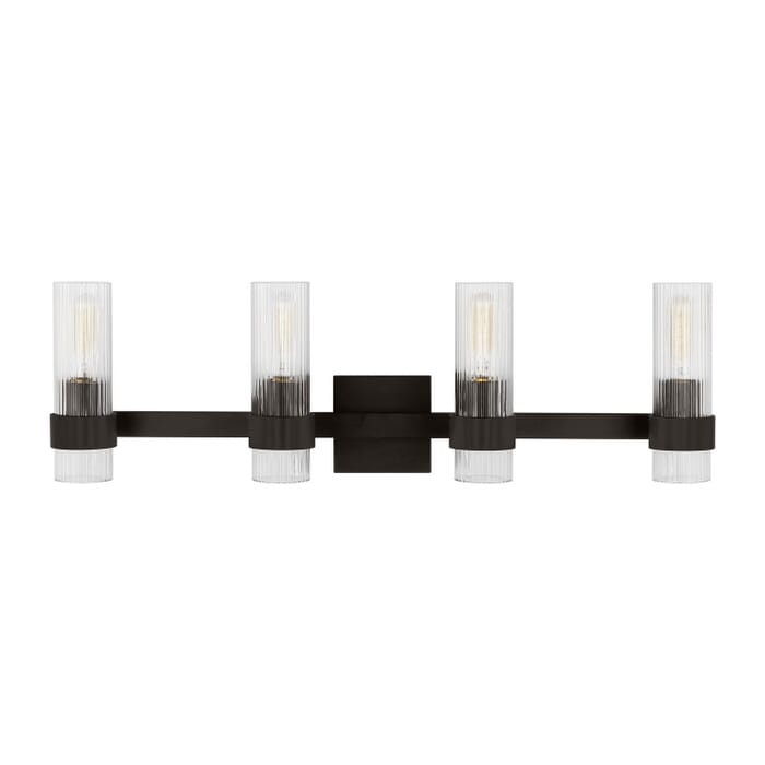 Geneva 4-Light Bathroom Vanity Light in Aged Iron Geneva 4-Light Bathroom Vanity Light in Aged Iron