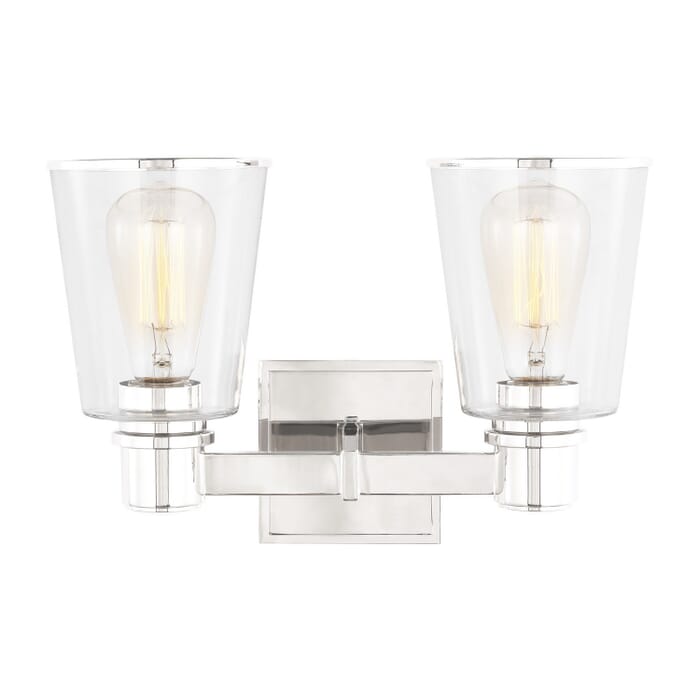 Alessa 2-Light Bathroom Vanity Light in Polished Nickel Alessa 2-Light Bathroom Vanity Light in Polished Nickel