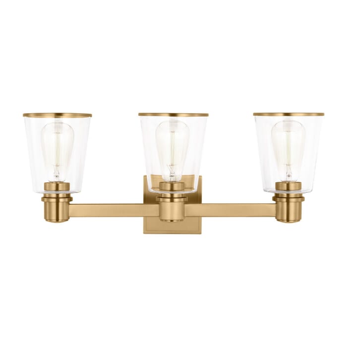Alessa 3-Light Bathroom Vanity Light in Burnished Brass Alessa 3-Light Bathroom Vanity Light in Burnished Brass