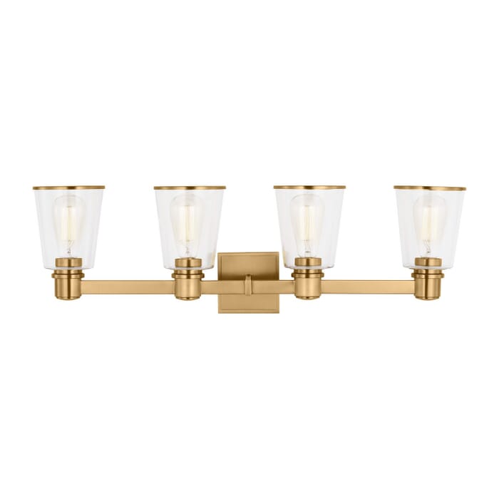 Alessa 4-Light Bathroom Vanity Light in Burnished Brass Alessa 4-Light Bathroom Vanity Light in Burnished Brass