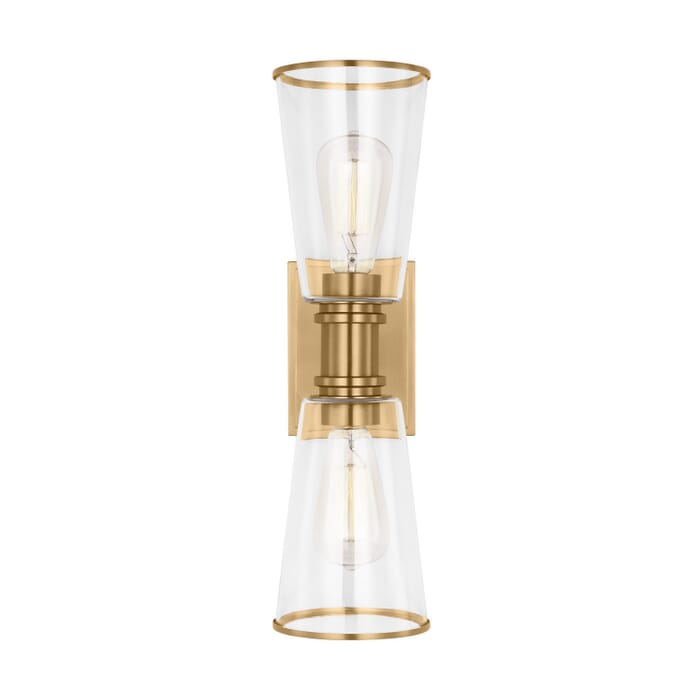 Alessa 2-Light Bathroom Vanity Light in Burnished Brass Alessa 2-Light Bathroom Vanity Light in Burnished Brass