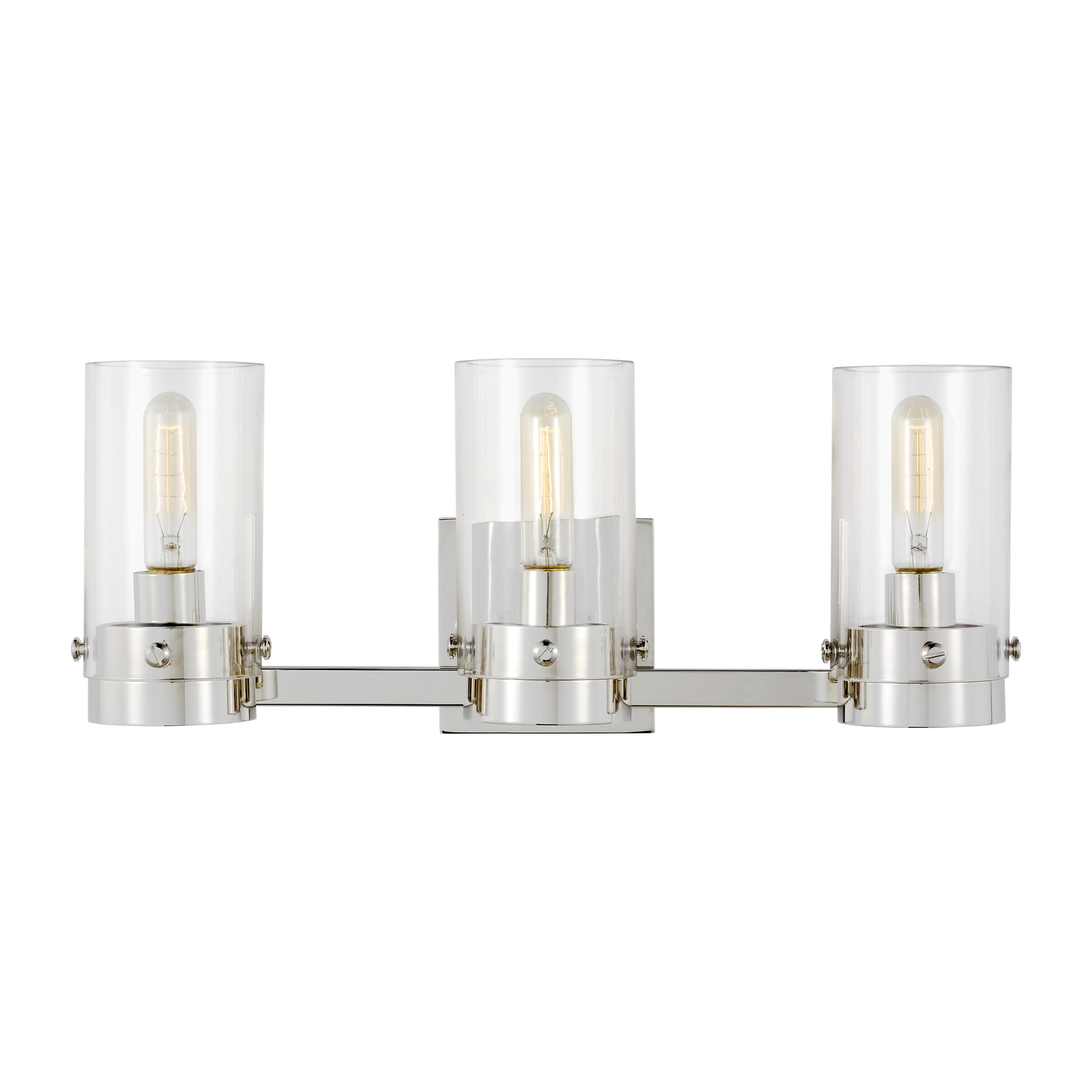 Generation Lighting Garrett 3-Light Bathroom Vanity Light in Polished Nickel by Chapman & Myers
