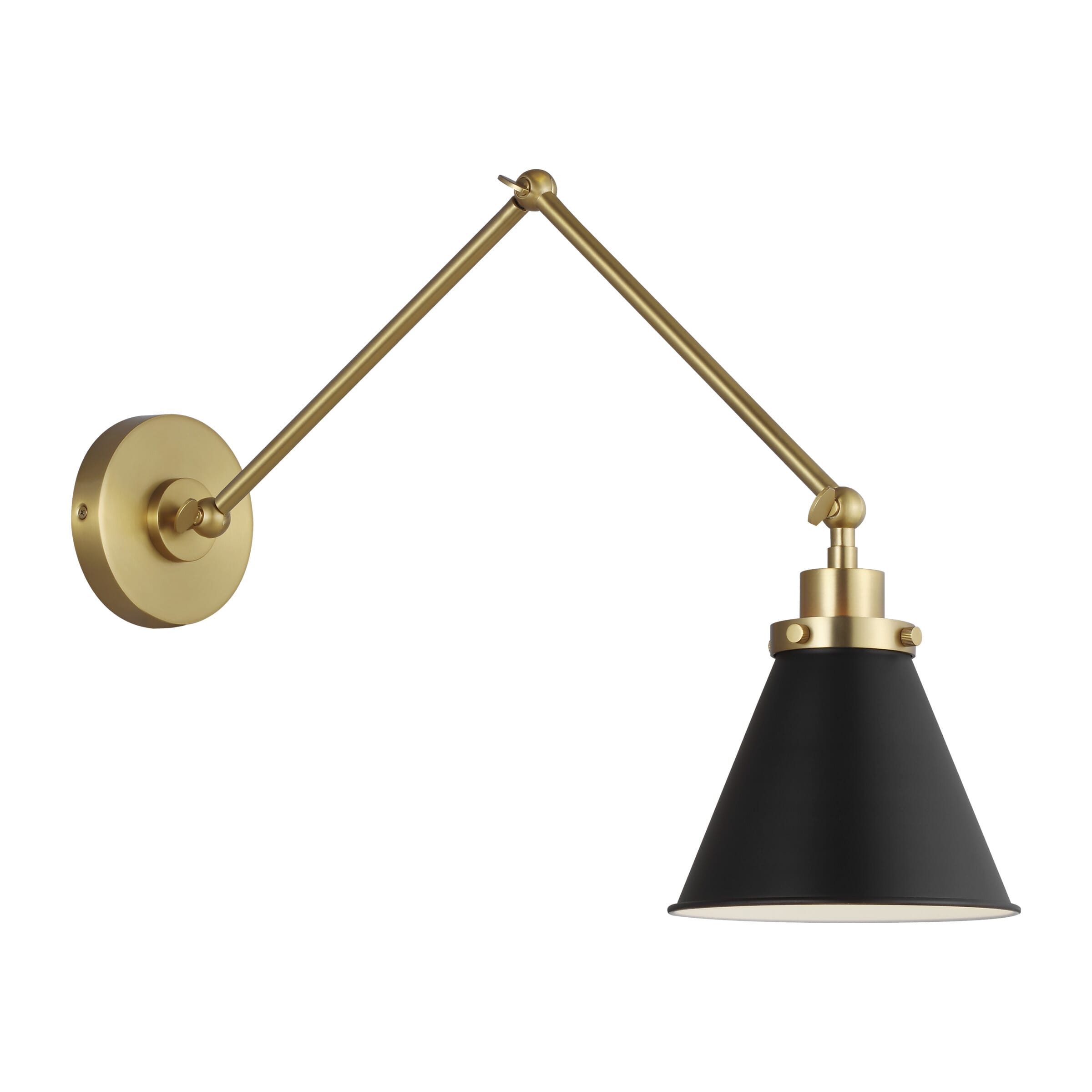 Generation Lighting Wellfleet Wall Sconce in Midnight Black And Burnished Brass by Chapman & Myers
