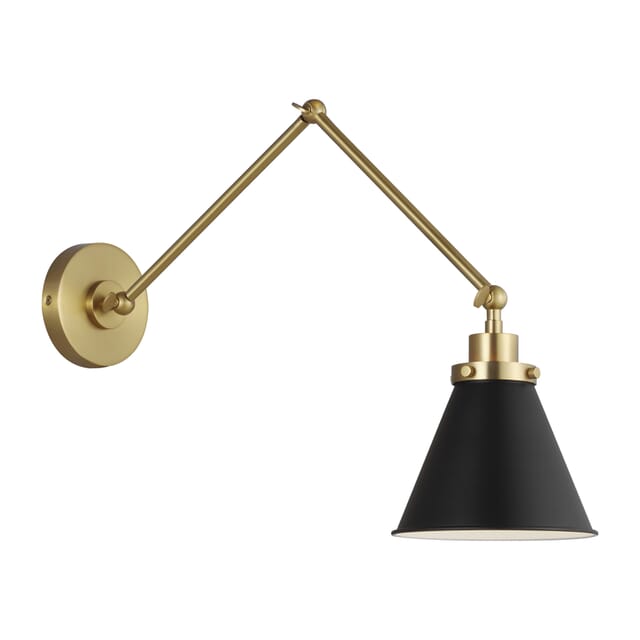 Visual Comfort Studio One Light Wall Sconce in Midnight Black and