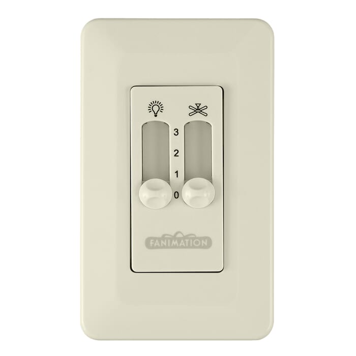 Fanimation Controls Wall Control Non Reversing Fan Speed and Light in Light Almond Fanimation Controls Wall Control Non Reversing Fan Speed and Light in Light Almond