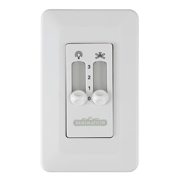 Fanimation Controls Wall Control Non Reversing Fan Speed and Light in White Fanimation Controls Wall Control Non Reversing Fan Speed and Light in White