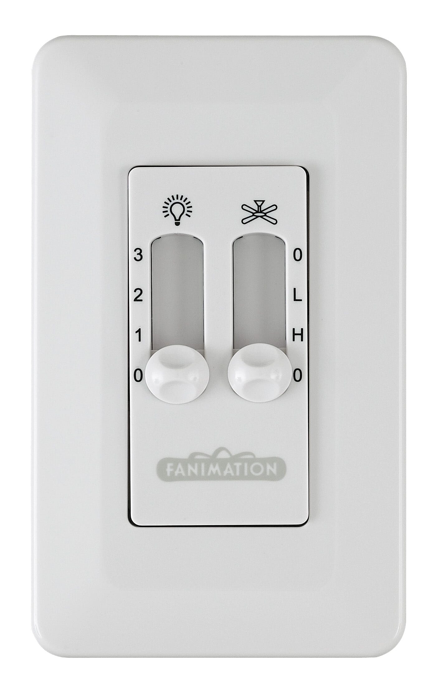 Fanimation Controls Wall Control Non Reversing Fan Speed and Light in White