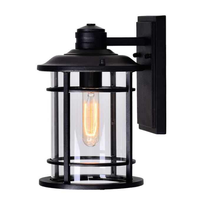 CWI Belmont 1 Light Outdoor Black Wall Lantern CWI Belmont 1 Light Outdoor Black Wall Lantern