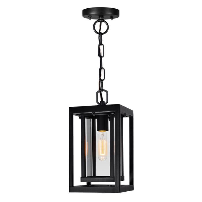 CWI Mulvane 1 Light Black Outdoor Hanging Light CWI Mulvane 1 Light Black Outdoor Hanging Light