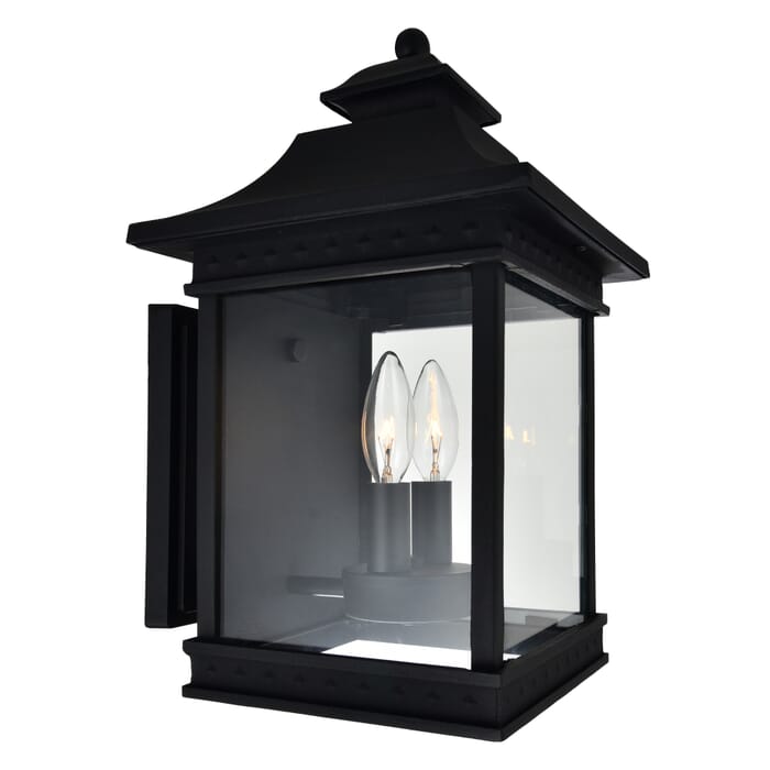 CWI Cleveland 2 Light Black Outdoor Wall Light CWI Cleveland 2 Light Black Outdoor Wall Light