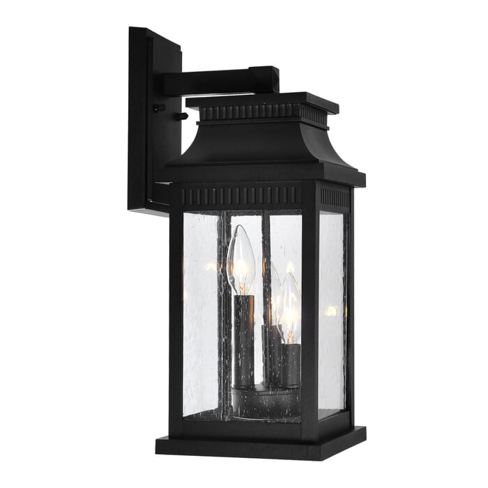 CWI Milford 3 Light Outdoor Black Wall Lantern CWI Milford 3 Light Outdoor Black Wall Lantern