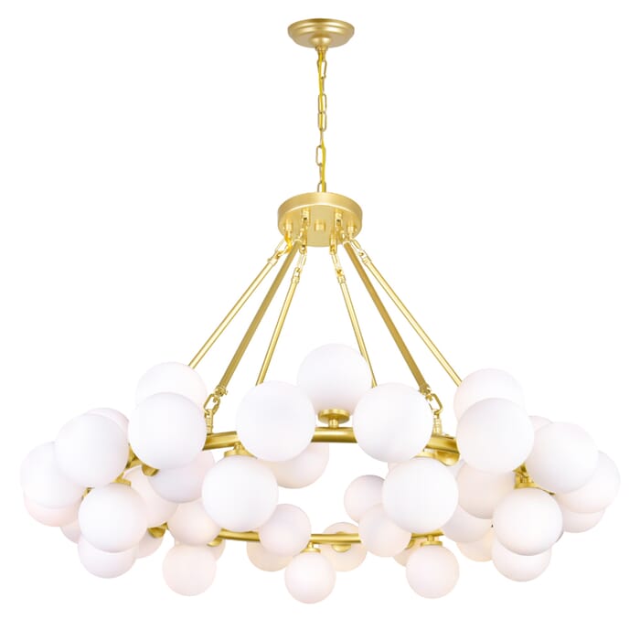CWI Arya 45 Light Chandelier With Satin Gold Finish CWI Arya 45 Light Chandelier With Satin Gold Finish