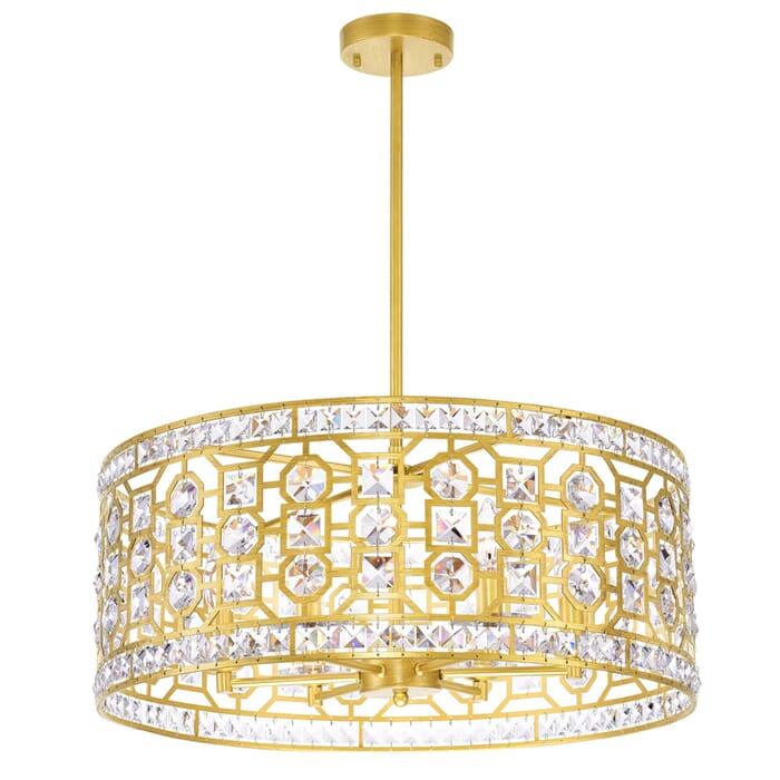 CWI Belinda 6 Light Chandelier With Champagne Finish CWI Belinda 6 Light Chandelier With Champagne Finish