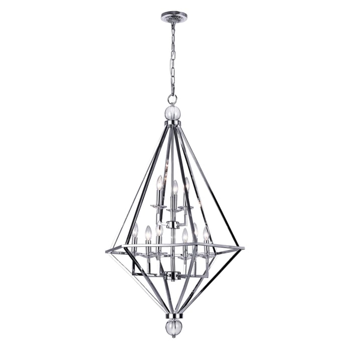 CWI Calista 9 Light Chandelier With Chrome Finish CWI Calista 9 Light Chandelier With Chrome Finish