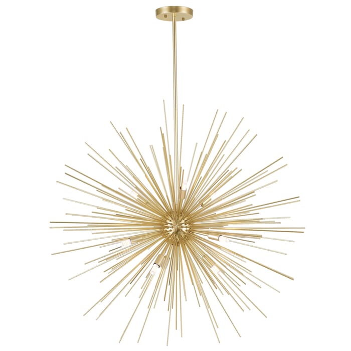 CWI Savannah 9 Light Chandelier With Gold Leaf Finish CWI Savannah 9 Light Chandelier With Gold Leaf Finish