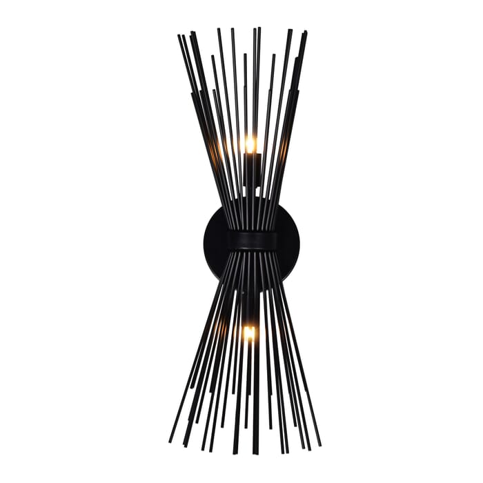CWI Savannah 2 Light Wall Sconce With Black Finish CWI Savannah 2 Light Wall Sconce With Black Finish