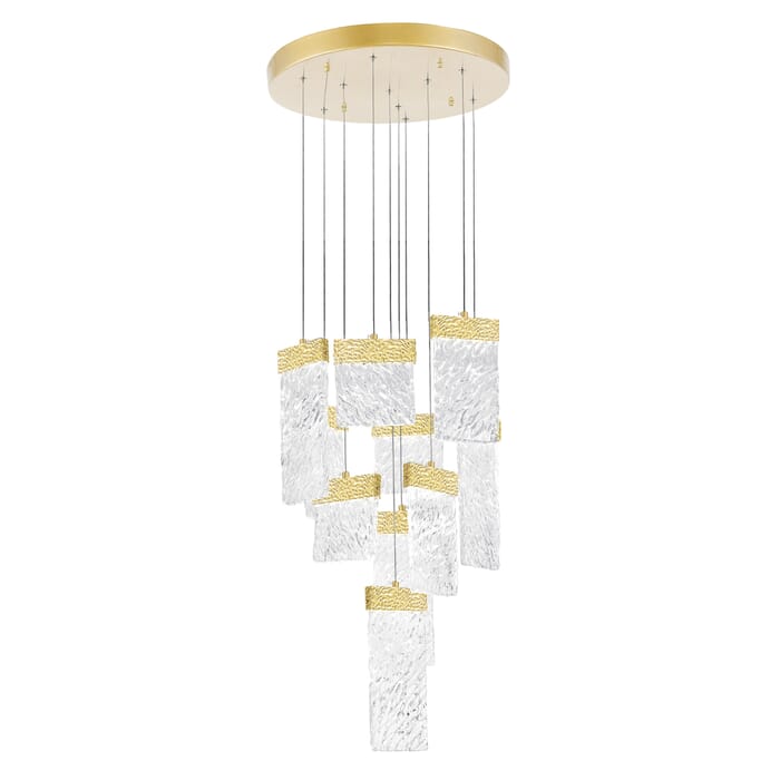 CWI Carolina LED Chandelier With Gold Leaf Finish CWI Carolina LED Chandelier With Gold Leaf Finish