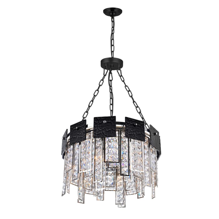 CWI Glacier 6 Light Down Chandelier With Polished Nickel Finish CWI Glacier 6 Light Down Chandelier With Polished Nickel Finish
