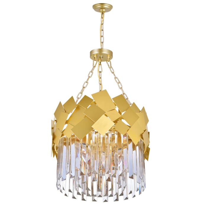 CWI Panache 4 Light Down Chandelier With Medallion Gold Finish CWI Panache 4 Light Down Chandelier With Medallion Gold Finish