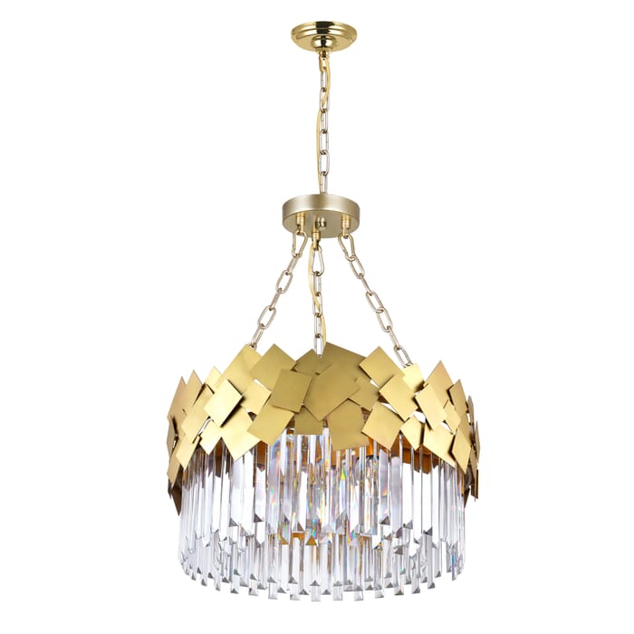 CWI Panache 6 Light Down Chandelier With Medallion Gold Finish CWI Panache 6 Light Down Chandelier With Medallion Gold Finish