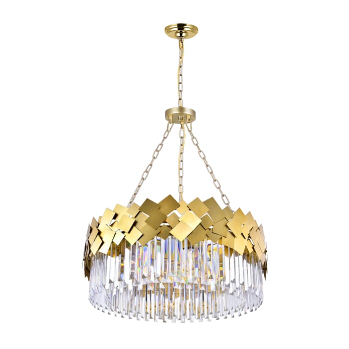 CWI Panache 8 Light Down Chandelier With Medallion Gold Finish CWI Panache 8 Light Down Chandelier With Medallion Gold Finish