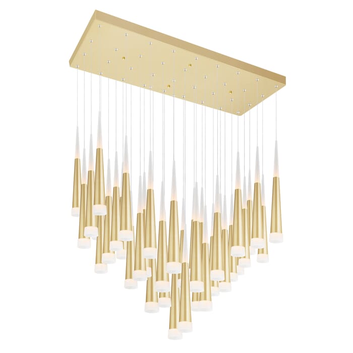 CWI Andes LED Multi Light Pendant With Satin Gold Finish CWI Andes LED Multi Light Pendant With Satin Gold Finish