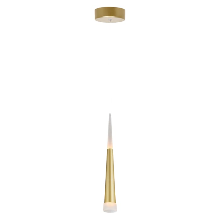 CWI Andes LED Down Mini Pendant With Satin Gold Finish CWI Andes LED Down Mini Pendant With Satin Gold Finish