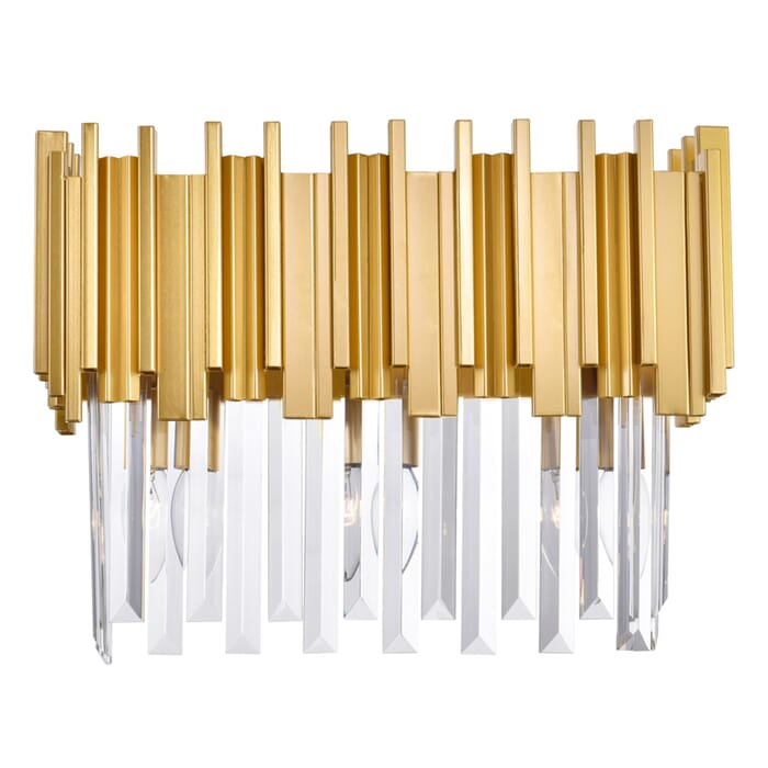 CWI Deco 3 Light Vanity Light With Medallion Gold Finish CWI Deco 3 Light Vanity Light With Medallion Gold Finish