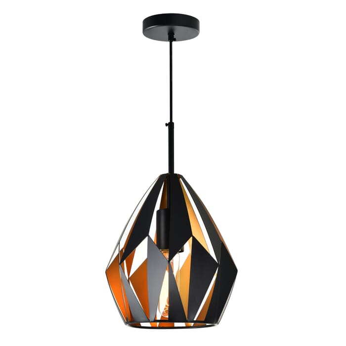 CWI Oxide 1 Light Down Pendant With Black+Copper Finish CWI Oxide 1 Light Down Pendant With Black+Copper Finish