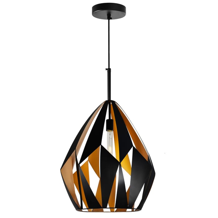 CWI Oxide 1 Light Down Pendant With Black+Copper Finish CWI Oxide 1 Light Down Pendant With Black+Copper Finish