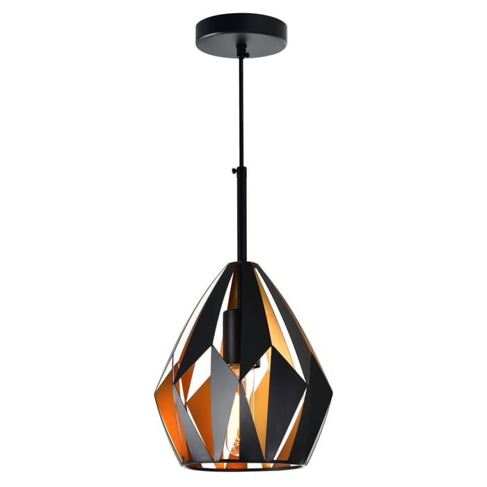 CWI Oxide 1 Light Down Mini Pendant With Black+Copper Finish CWI Oxide 1 Light Down Mini Pendant With Black+Copper Finish