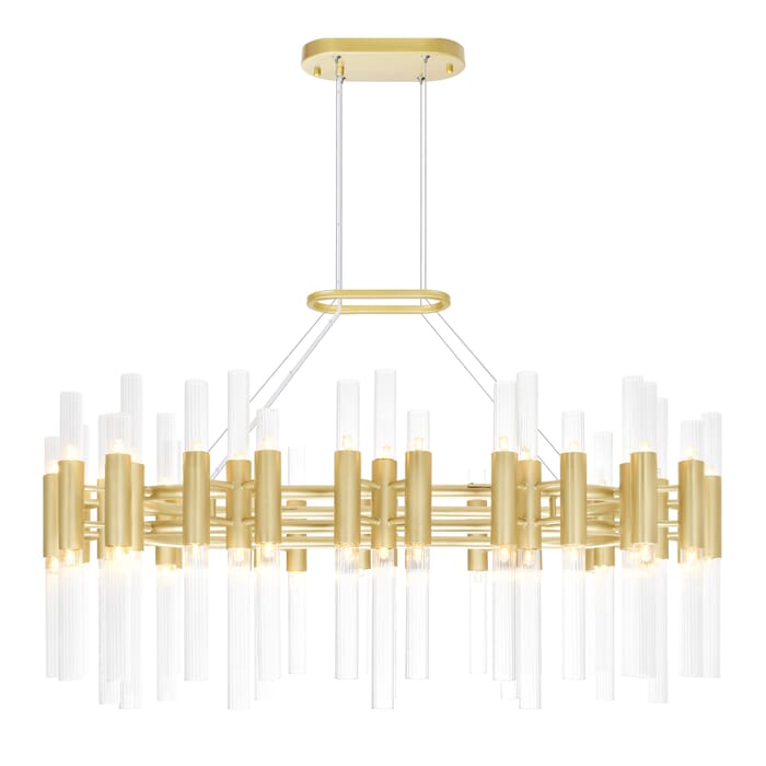 CWI Orgue 72 Light Chandelier With Satin Gold Finish CWI Orgue 72 Light Chandelier With Satin Gold Finish