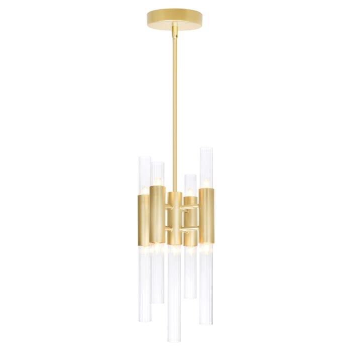 CWI Orgue 9 Light Mini Pendant With Satin Gold Finish CWI Orgue 9 Light Mini Pendant With Satin Gold Finish