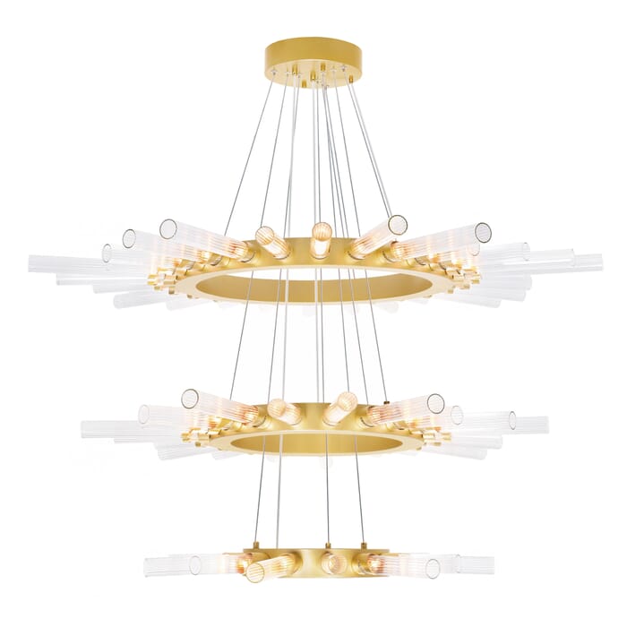 CWI Collar 63 Light Chandelier With Satin Gold Finish CWI Collar 63 Light Chandelier With Satin Gold Finish