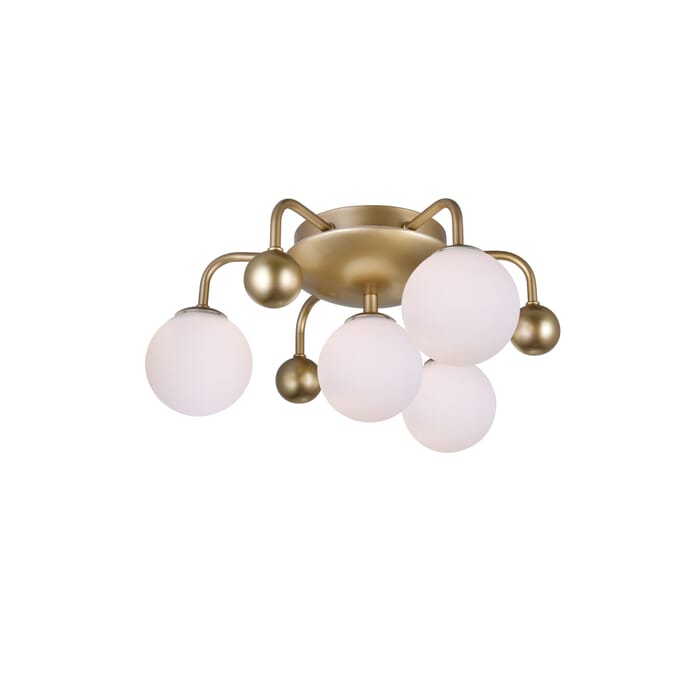 CWI Element 4 Light Flush Mount With Sun Gold Finish CWI Element 4 Light Flush Mount With Sun Gold Finish