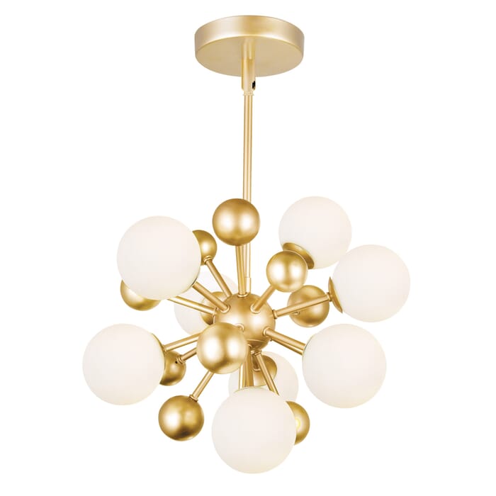 CWI Element 8 Light Chandelier With Sun Gold Finish CWI Element 8 Light Chandelier With Sun Gold Finish