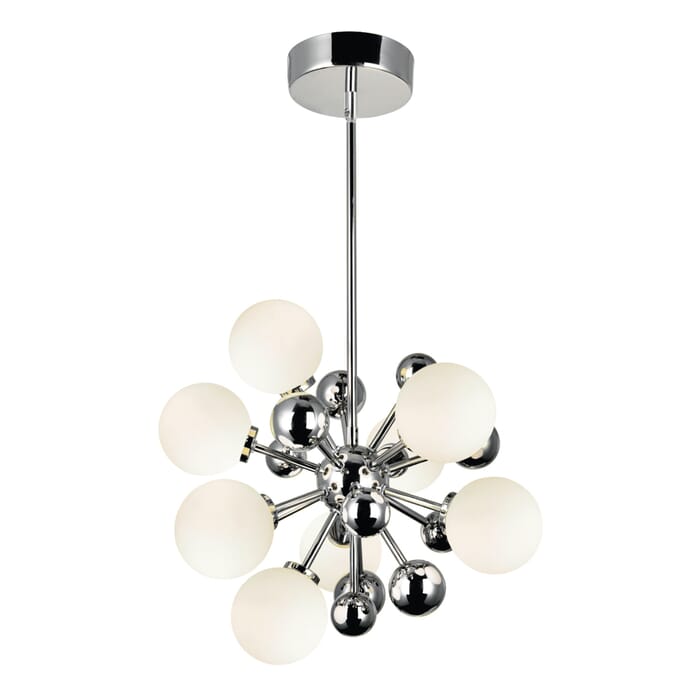 CWI Element 8 Light Chandelier With Polished Nickel Finish CWI Element 8 Light Chandelier With Polished Nickel Finish