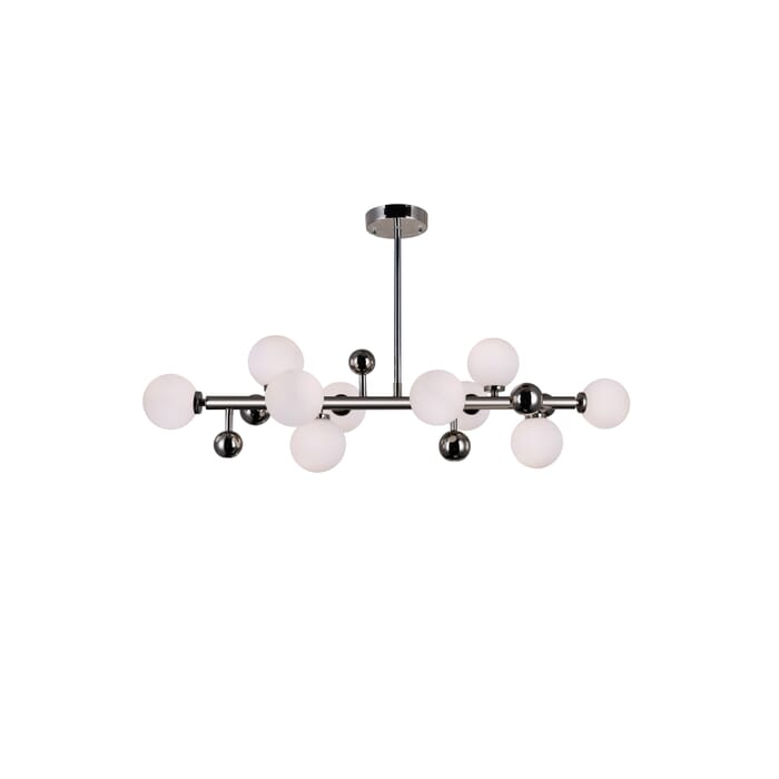 CWI Element 10 Light Chandelier With Polished Nickel Finish CWI Element 10 Light Chandelier With Polished Nickel Finish
